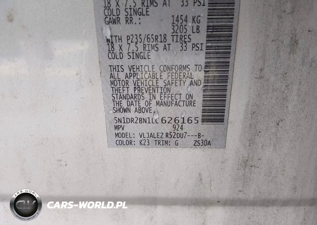 2020 Nissan Pathfinder Sv 2Wd VIN:5N1DR2BN1LC626165 - 9