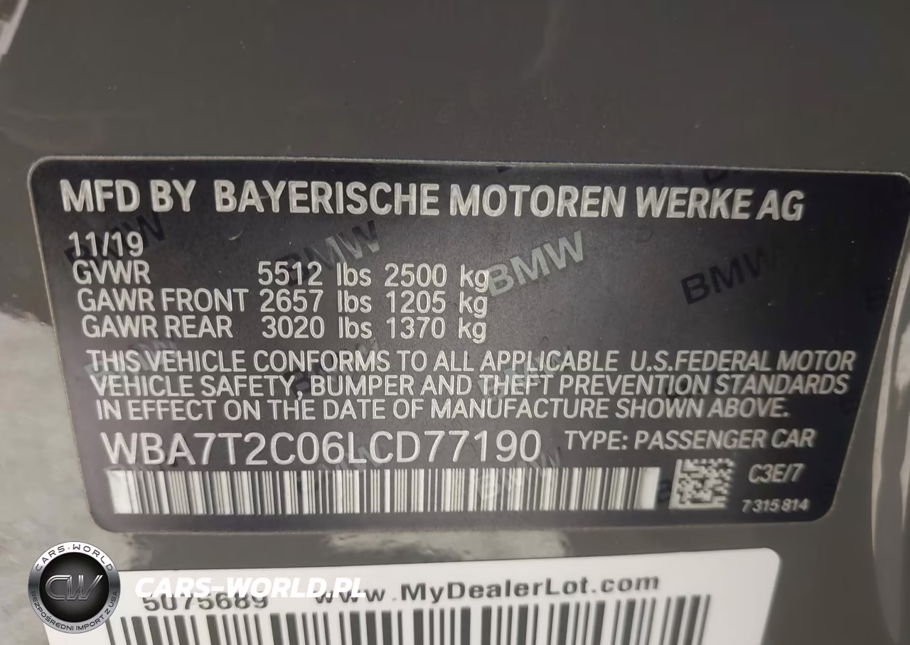 2020 BMW 740I VIN:WBA7T2C06LCD77190 - 9