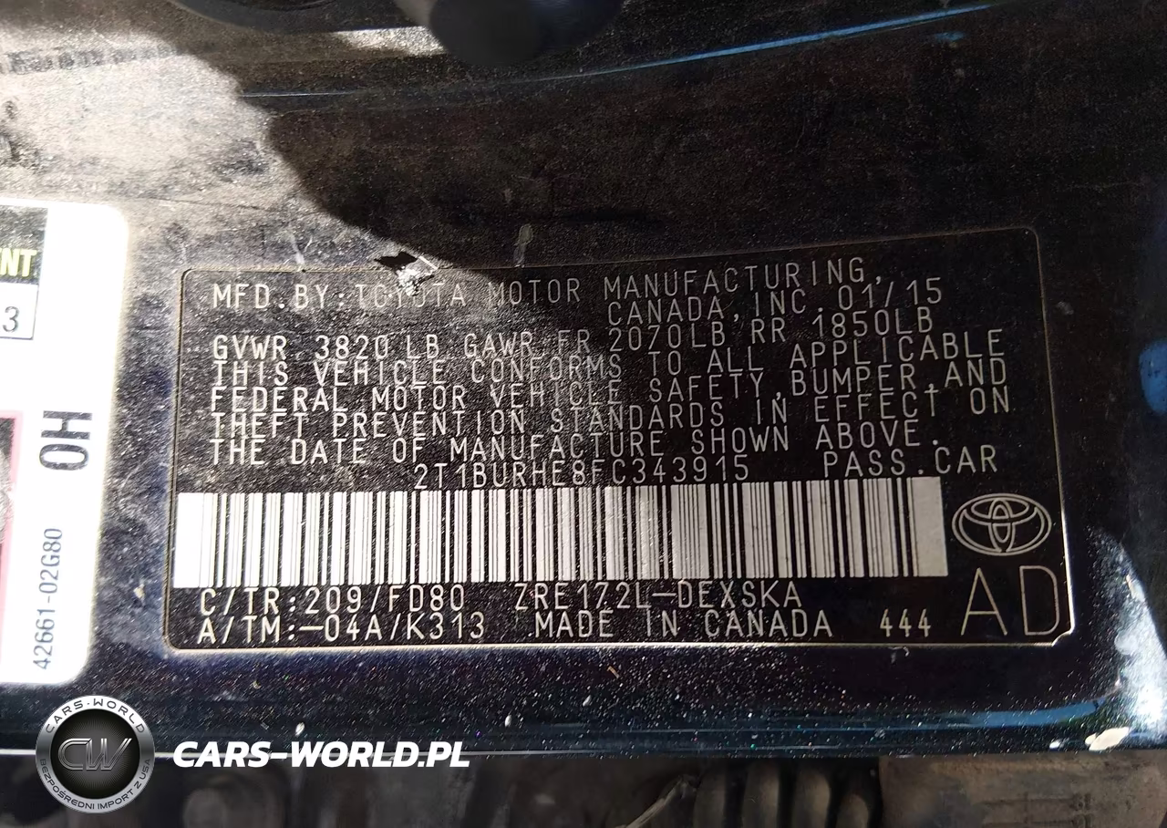 2015 Toyota Corolla S Plus VIN:2T1BURHE8FC343915 - 9