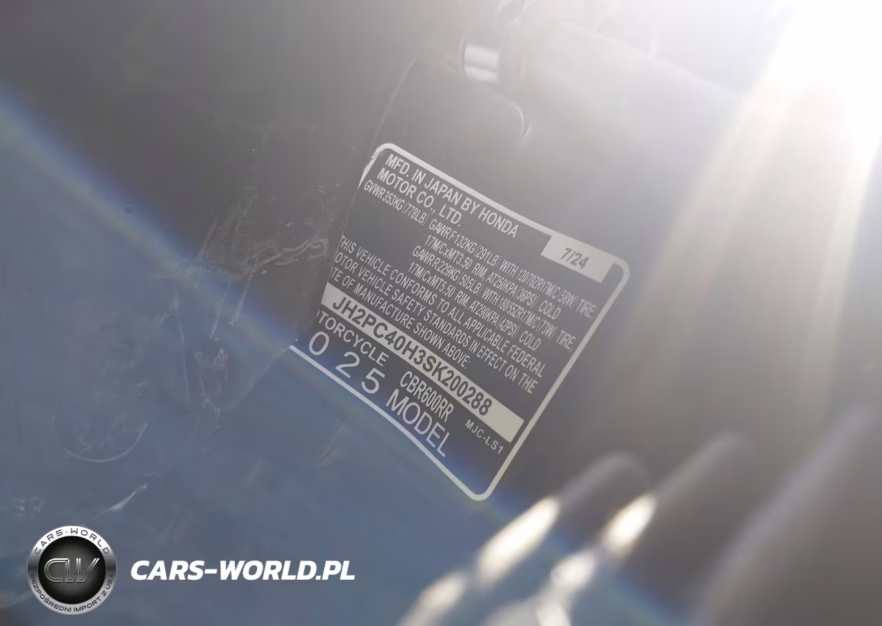 2025 Honda Cbr600 Rr VIN:JH2PC40H3SK200288 - 10