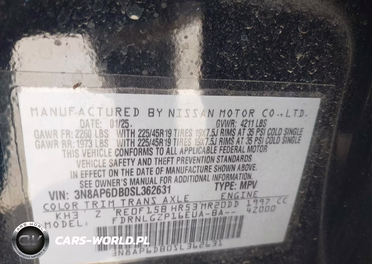 2025 Nissan Kicks Sr Intelligent Awd VIN:3N8AP6DB0SL362631 - 9
