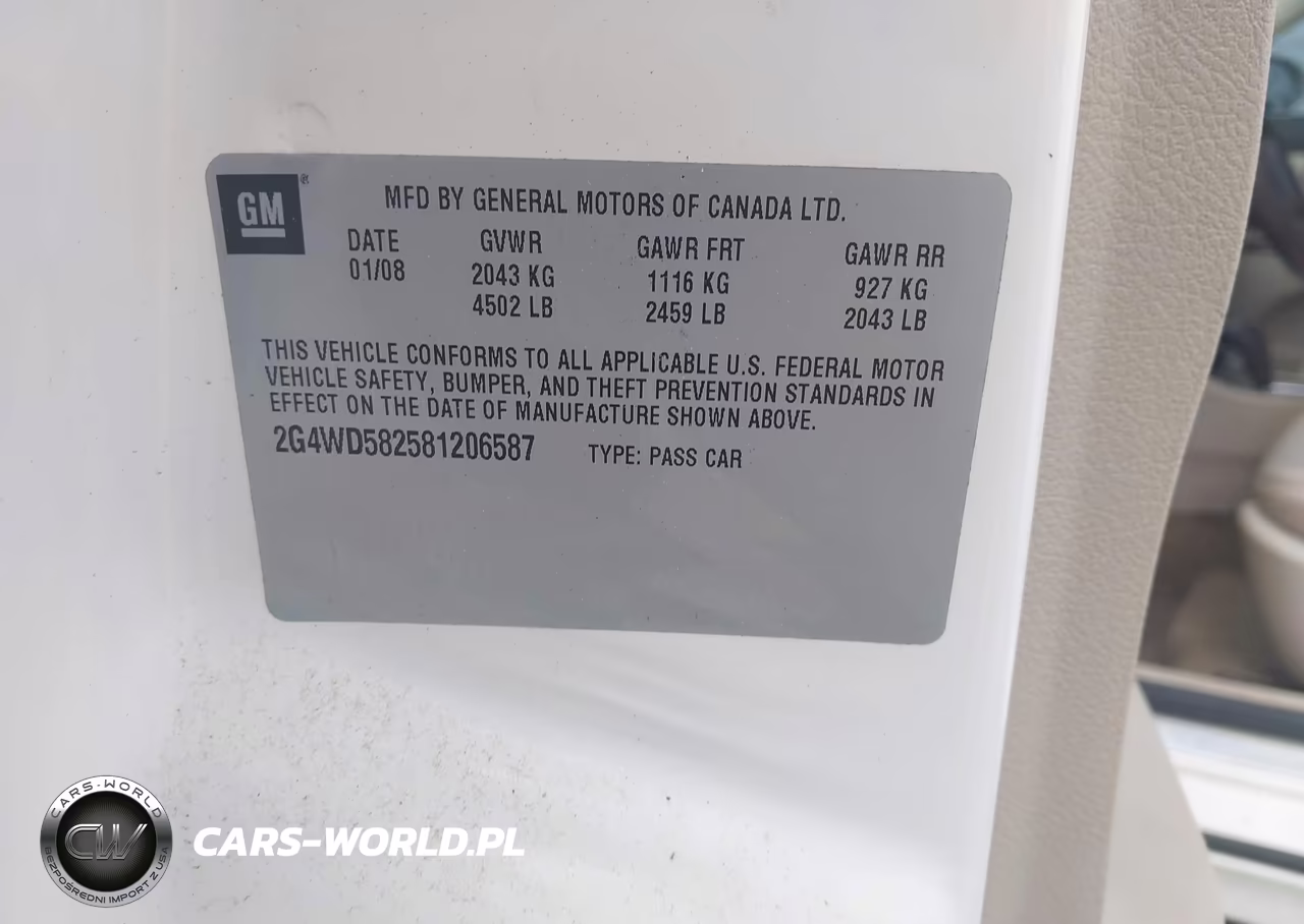 2008 Buick Lacrosse Cxl VIN:2G4WD582581206587 - 9