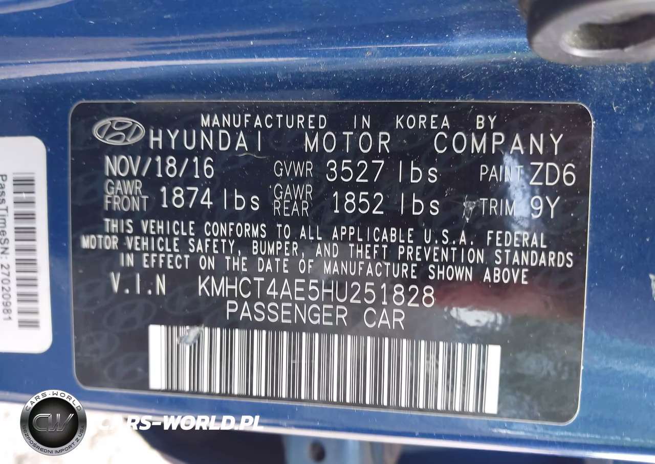 2017 Hyundai Accent Se VIN:KMHCT4AE5HU251828 - 9
