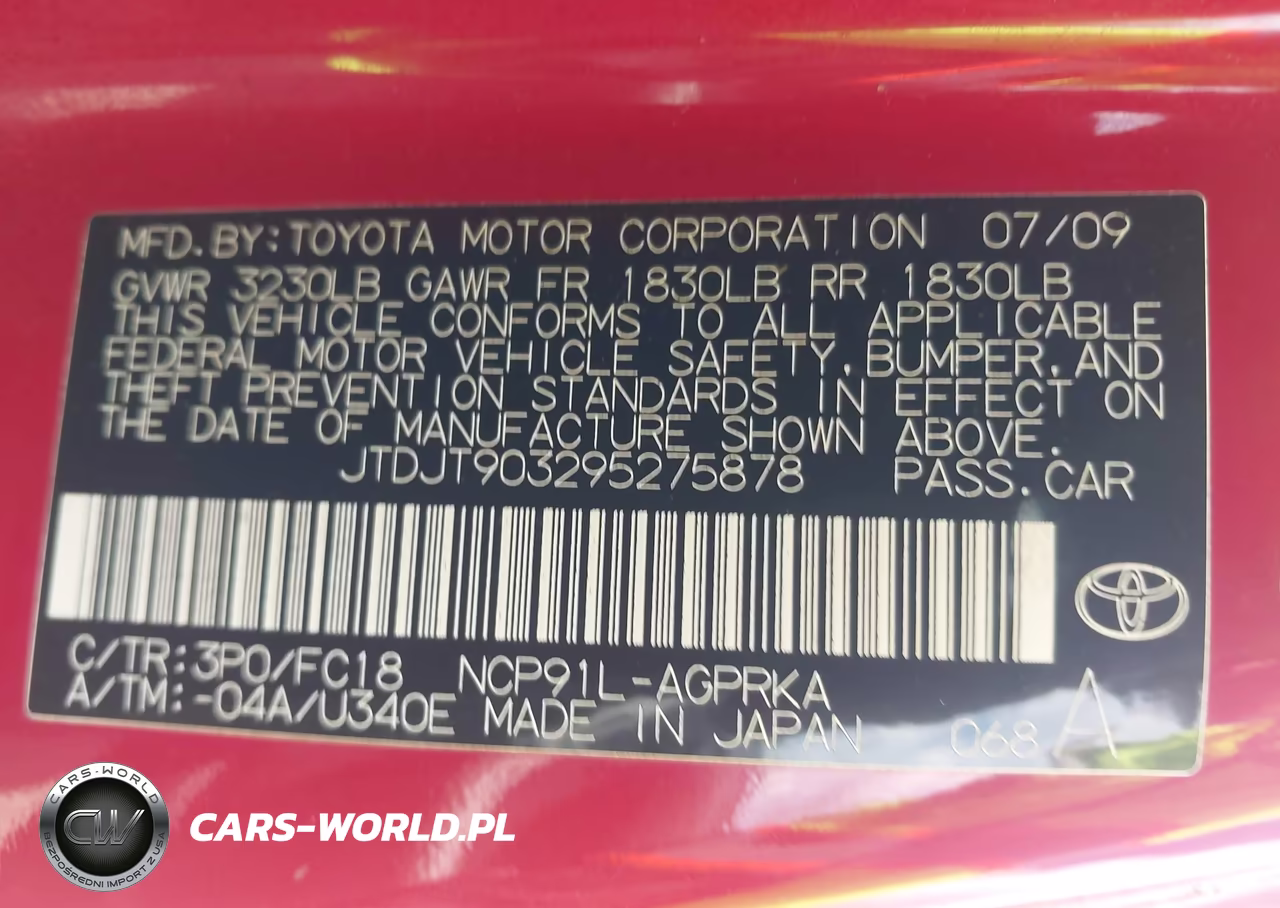 2009 Toyota Yaris VIN:JTDJT903295275878 - 9