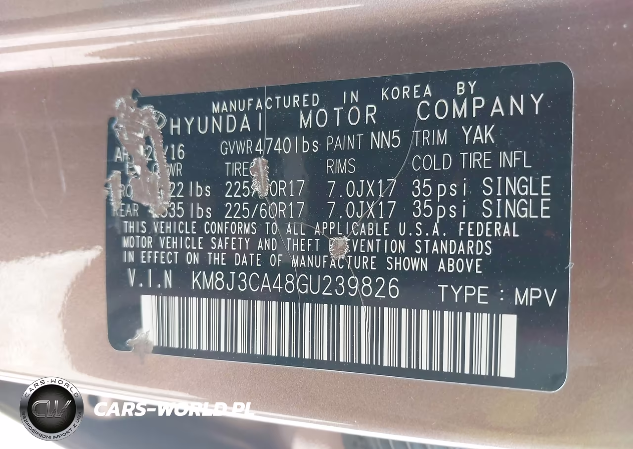 2016 Hyundai Tucson Se VIN:KM8J3CA48GU239826 - 9