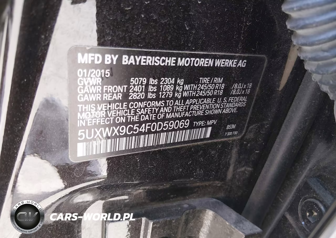 2015 BMW X3 xDrive28I VIN:5UXWX9C54F0D59069 - 9
