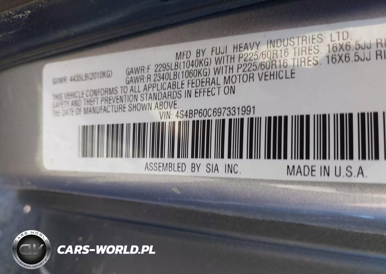 2009 Subaru Outback 2.5I VIN:4S4BP60C697331991 - 9