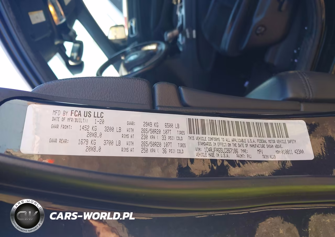 2020 Jeep Grand Cherokee Altitude 4X4 VIN:1C4RJFAG5LC267186 - 9