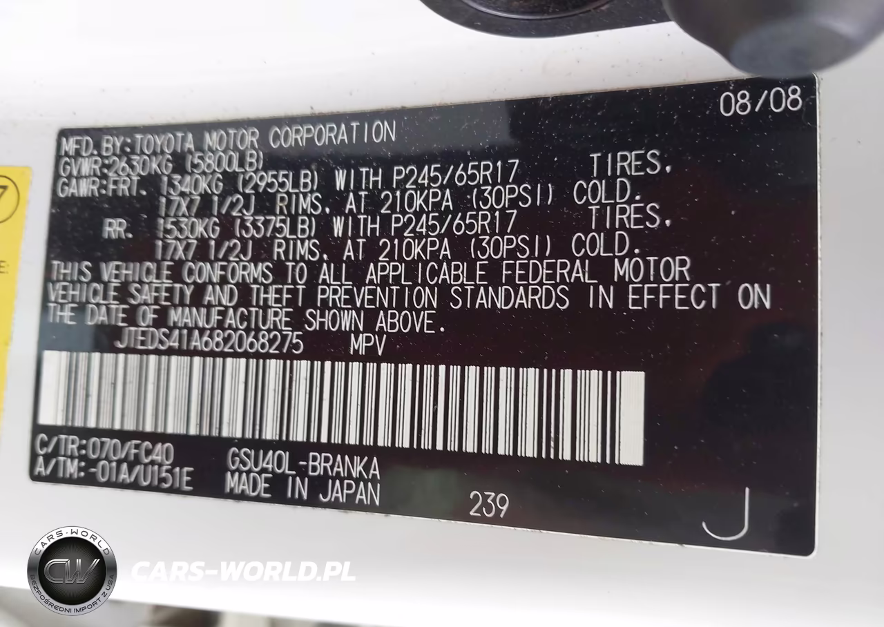 2008 Toyota Highlander VIN:JTEDS41A682068275 - 9