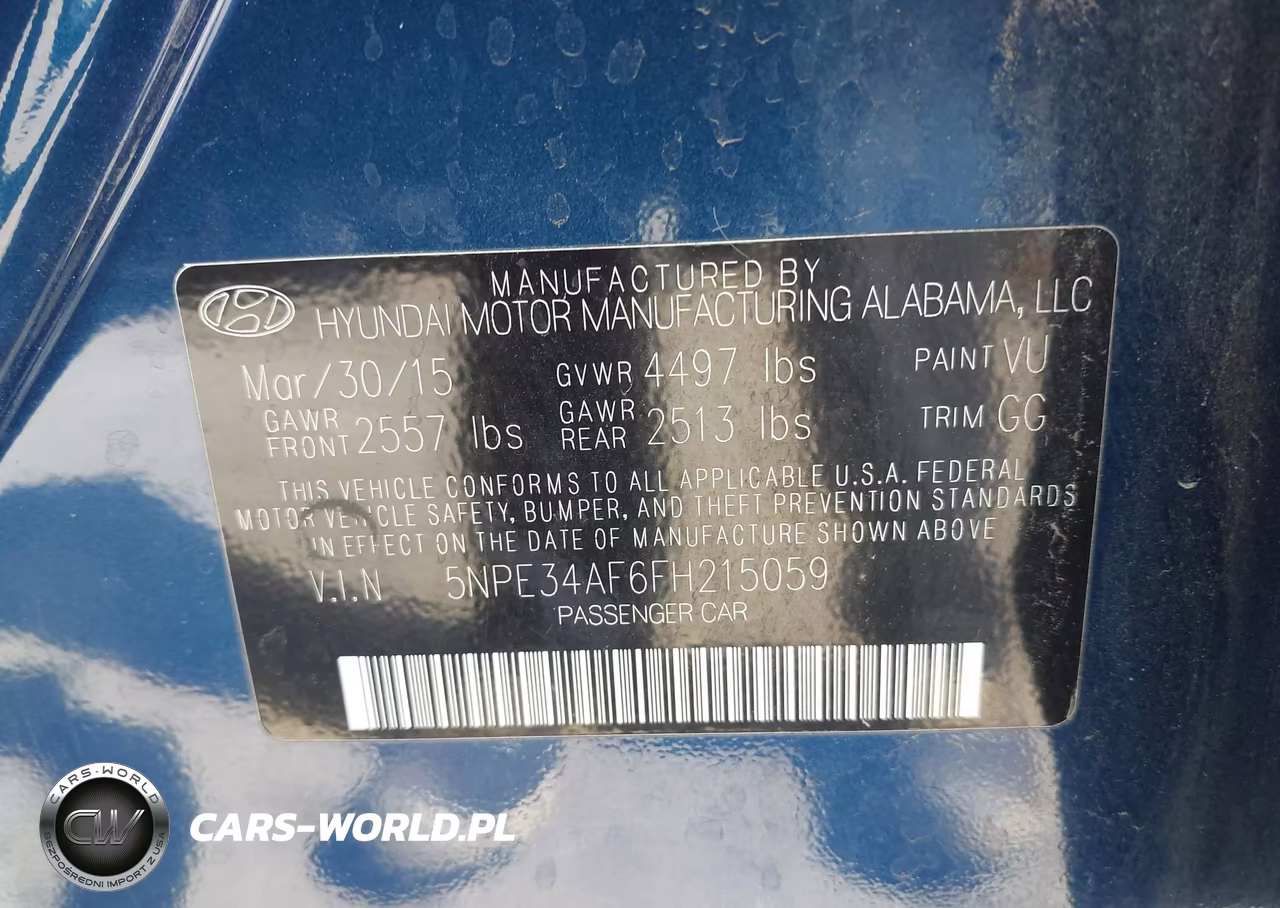 2015 Hyundai Sonata Sport VIN:5NPE34AF6FH215059 - 9