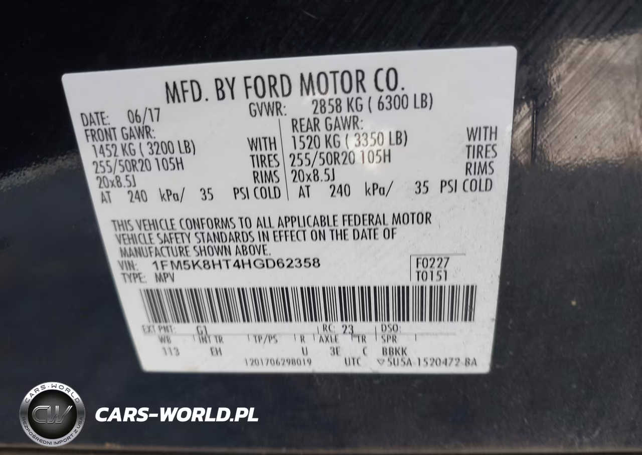 2017 Ford Explorer Platinum VIN:1FM5K8HT4HGD62358 - 9