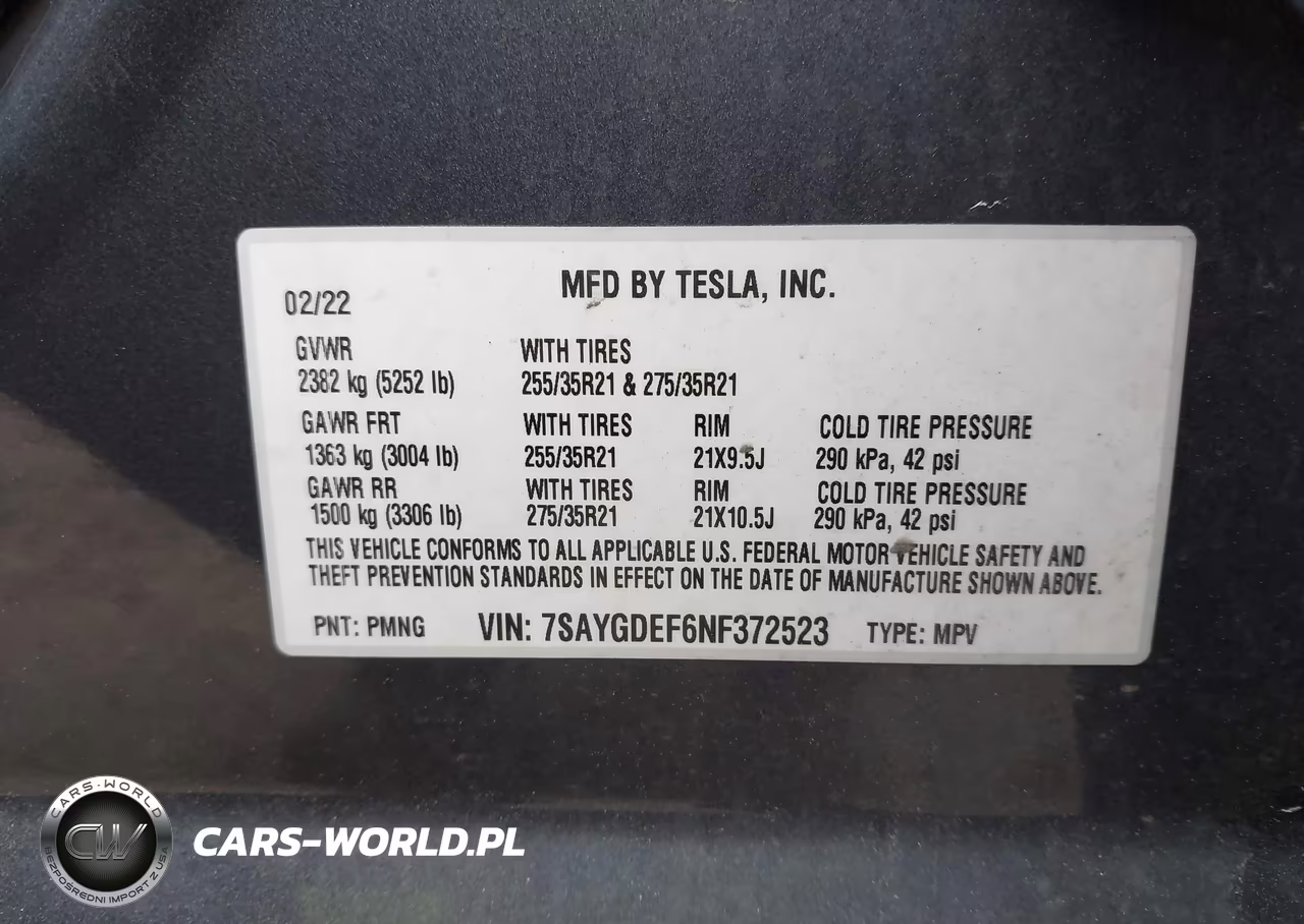 2022 Tesla Model Y Performance Dual Motor All-Wheel Drive VIN:7SAYGDEF6NF372523 - 9