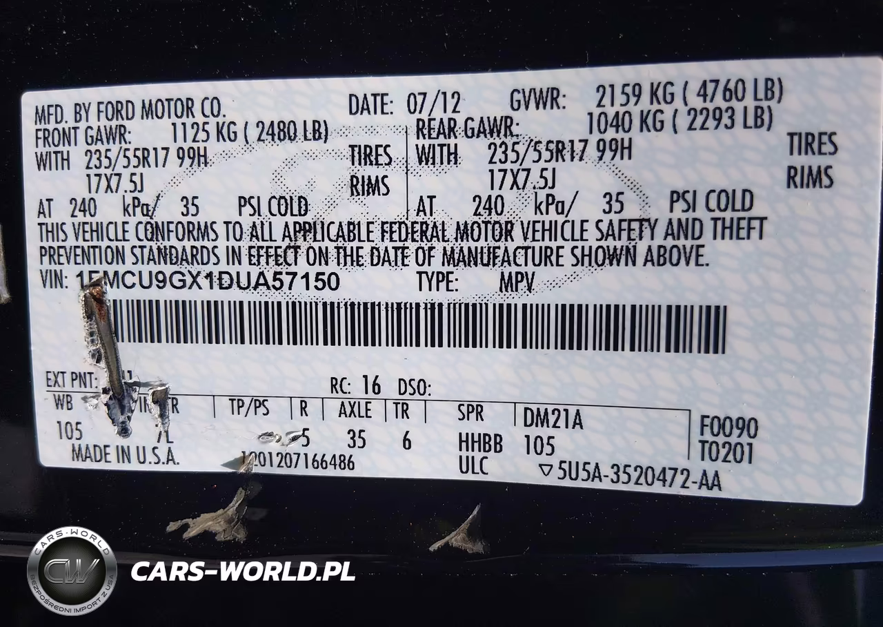 2013 Ford Escape Se VIN:1FMCU9GX1DUA57150 - 9