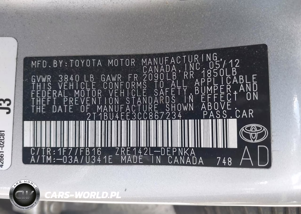 2012 Toyota Corolla Le VIN:2T1BU4EE3CC867234 - 9
