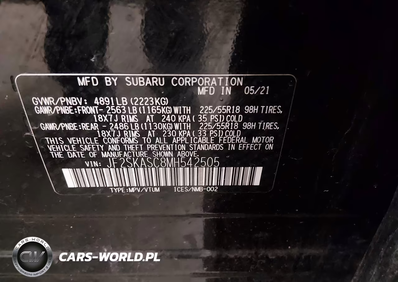 2021 Subaru Forester Limited VIN:JF2SKASC8MH542505 - 9