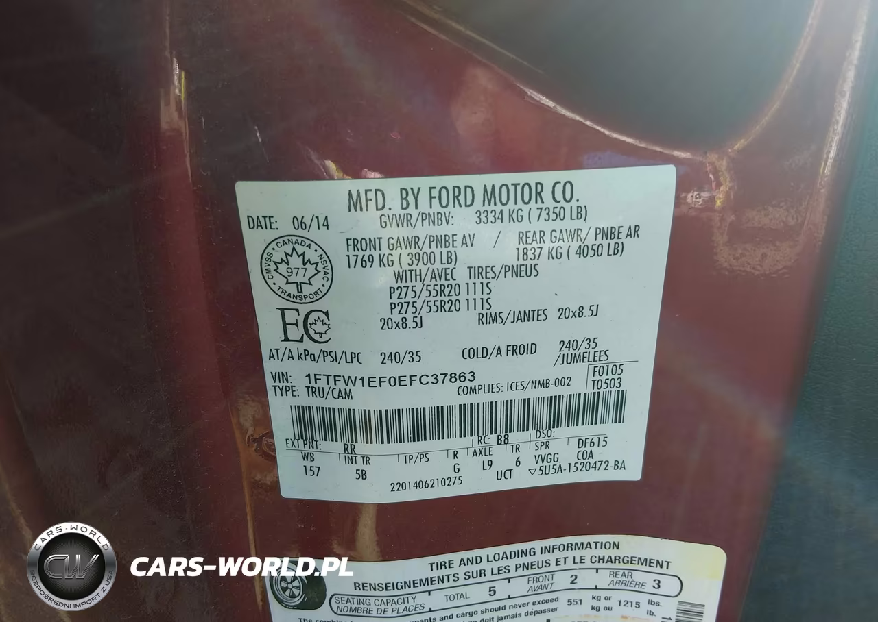 2014 Ford F-150 Fx4 VIN:1FTFW1EF0EFC37863 - 9
