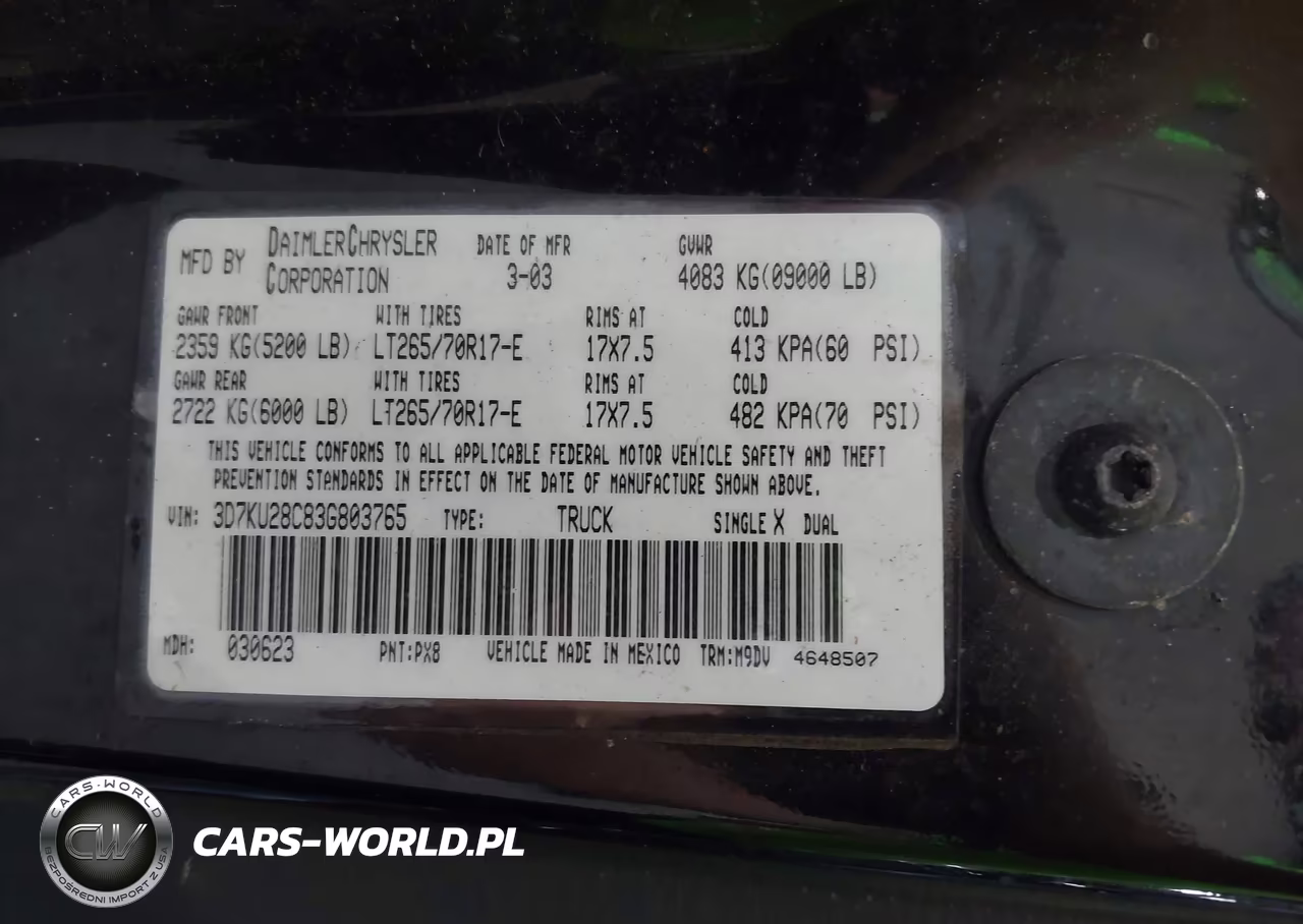 2003 Dodge Ram 2500 Slt-Laramie-St VIN:3D7KU28C83G803765 - 9