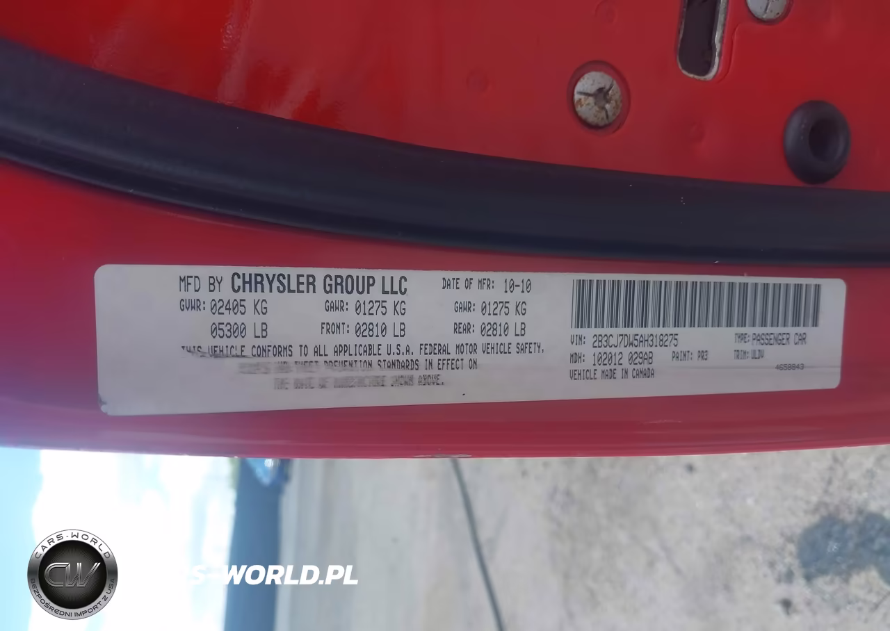 2010 Dodge Challenger Srt8 VIN:2B3CJ7DW5AH318275 - 9