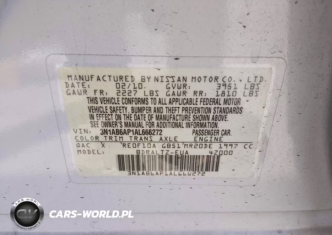 2010 Nissan Sentra 2.0Sr VIN:3N1AB6AP1AL666272 - 9