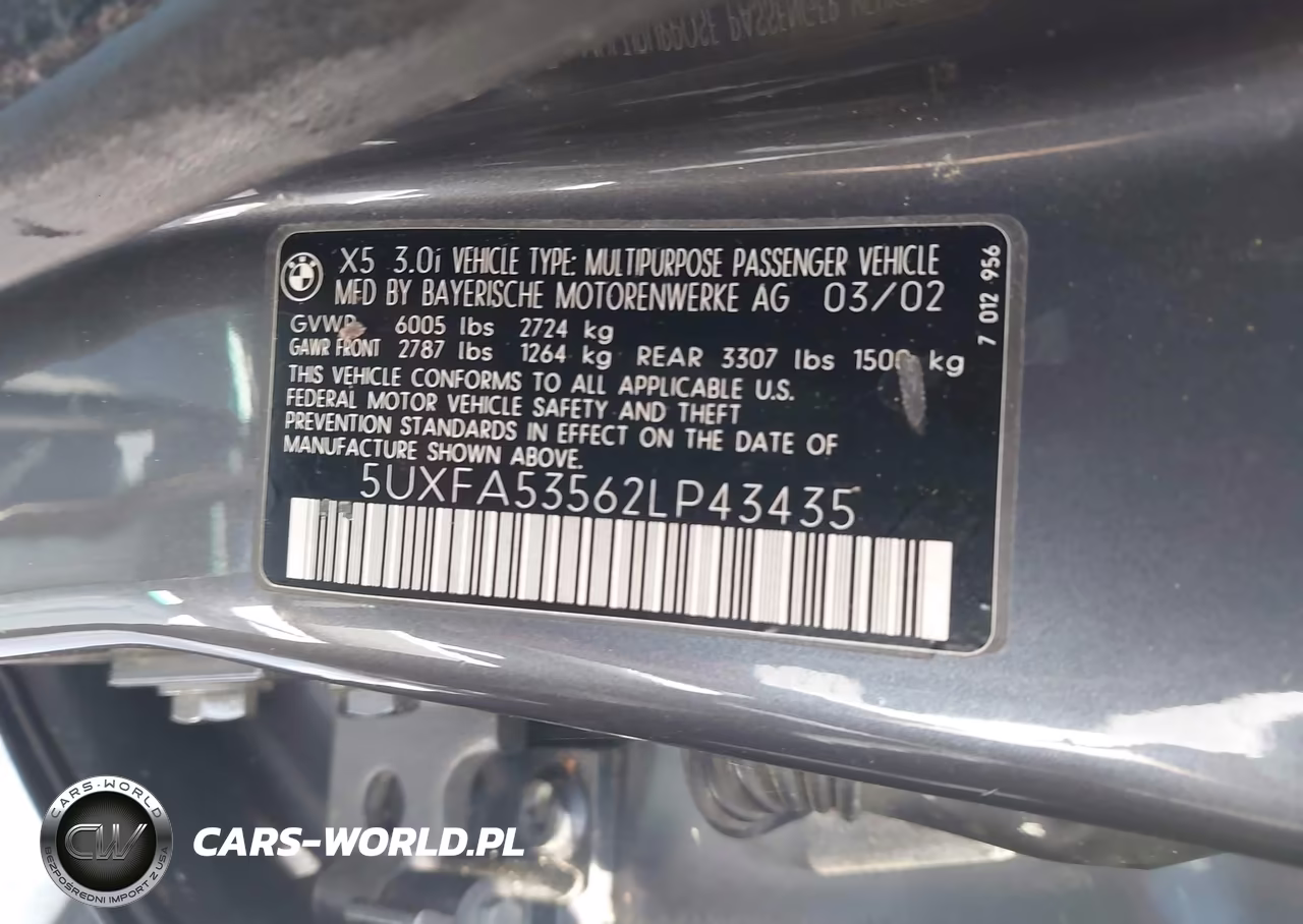 2002 BMW X5 3.0I VIN:5UXFA53562LP43435 - 9