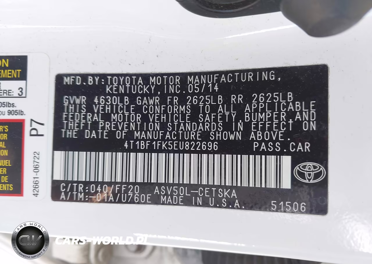 2014 Toyota Camry Se VIN:4T1BF1FK5EU822696 - 9