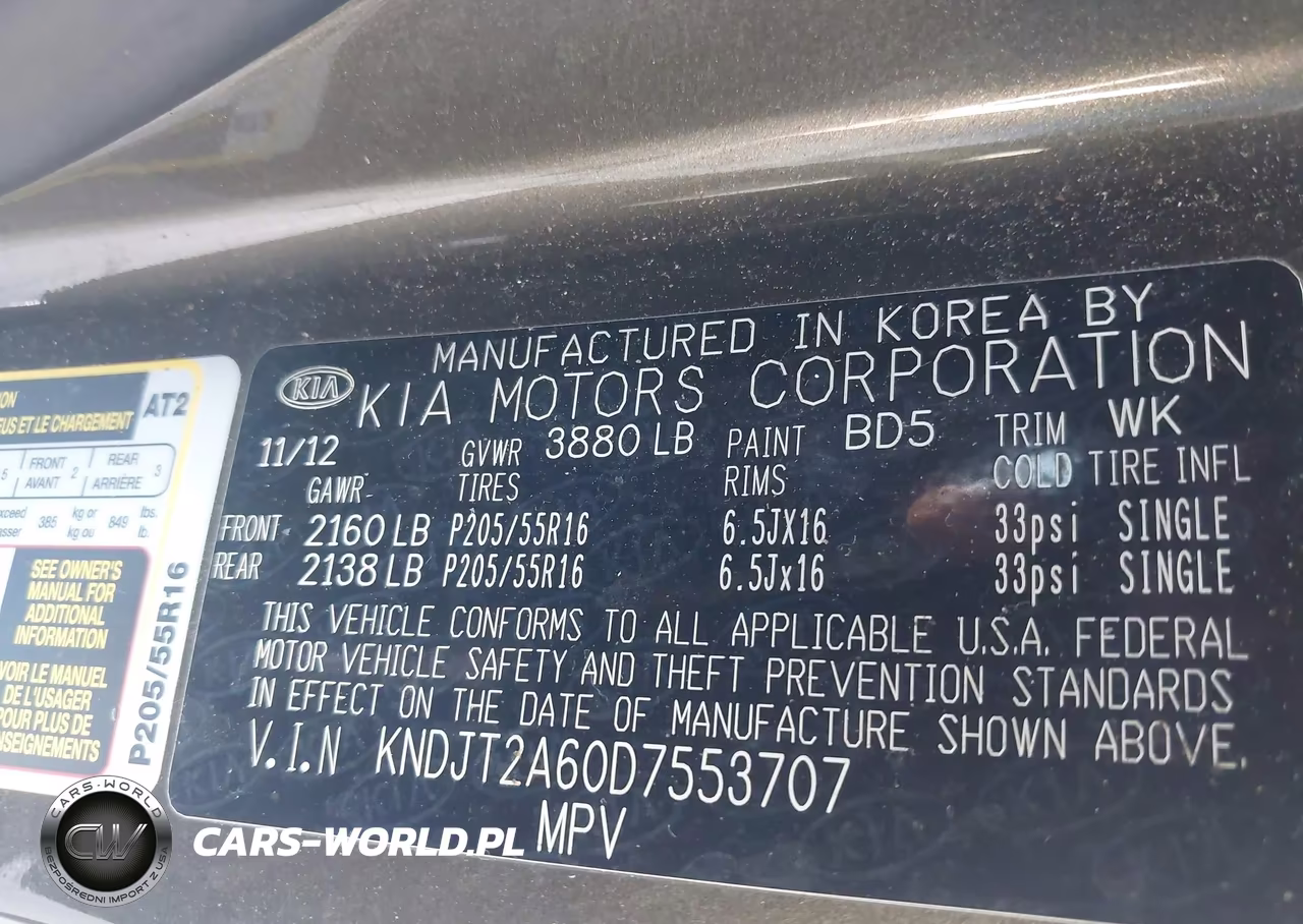 2013 Kia Soul + VIN:KNDJT2A60D7553707 - 9