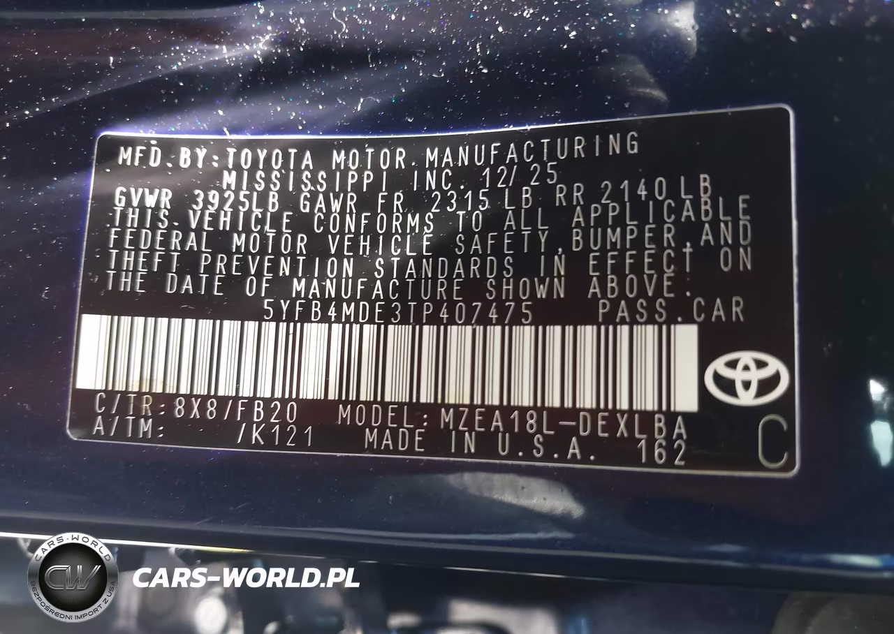 2026 Toyota Corolla Le VIN:5YFB4MDE3TP407475 - 9