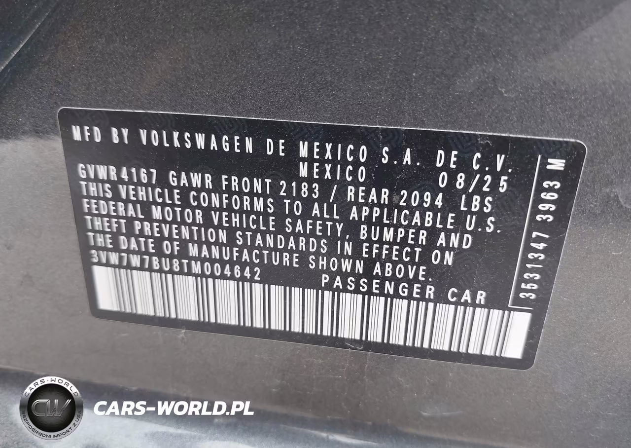 2026 Volkswagen Jetta Se VIN:3VW7W7BU8TM004642 - 9
