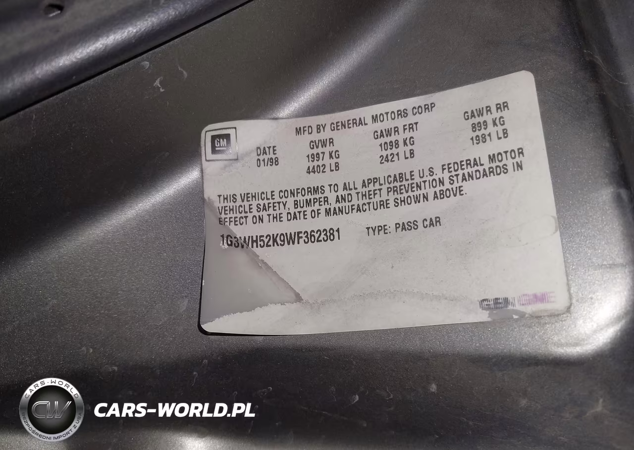 1998 Oldsmobile Intrigue VIN:1G3WH52K9WF362381 - 9