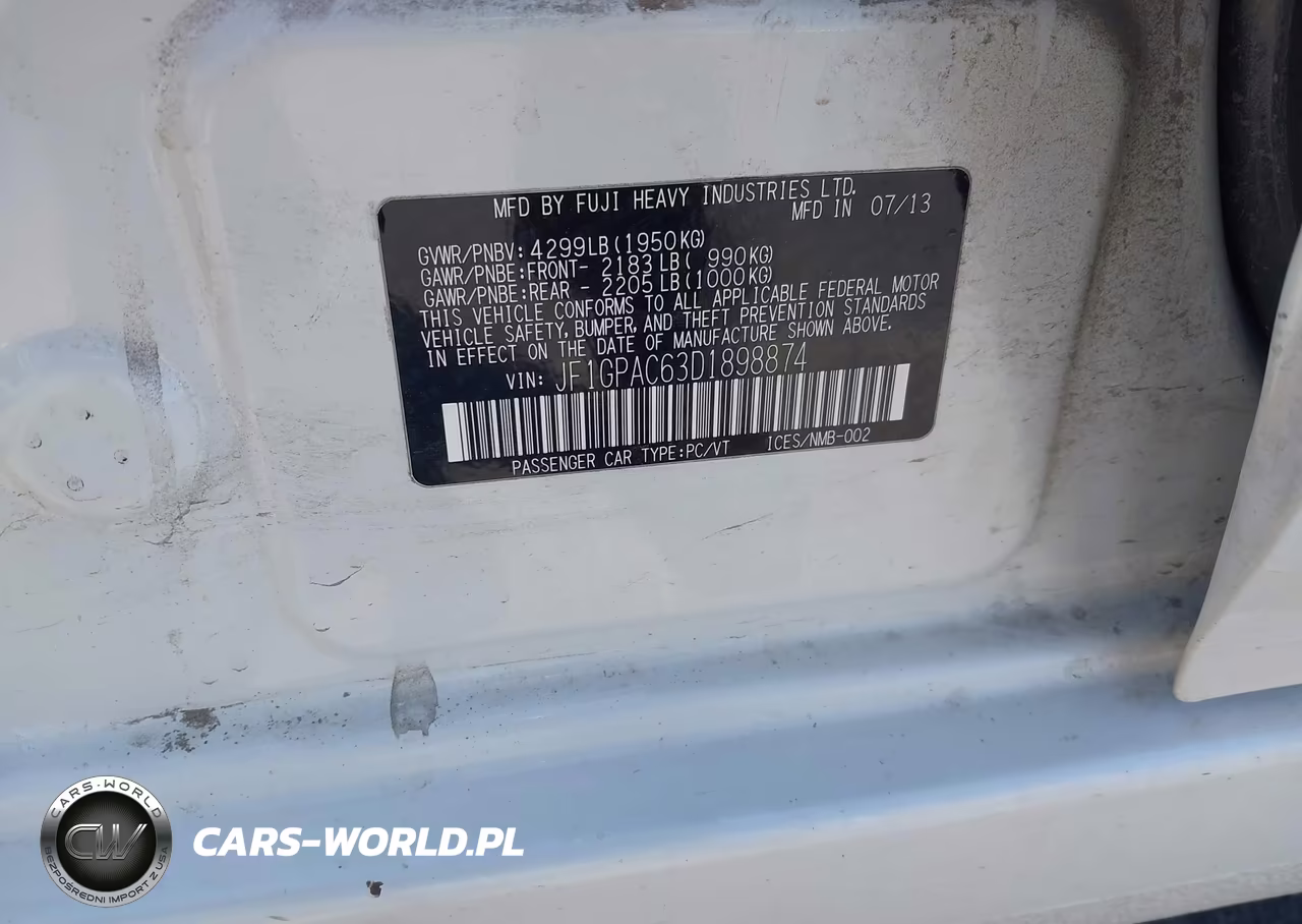 2013 Subaru Impreza 2.0I Premium VIN:JF1GPAC63D1898874 - 9