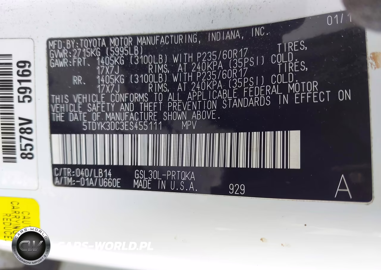 2014 Toyota Sienna Xle V6 8 Passenger VIN:5TDYK3DC3ES455111 - 9