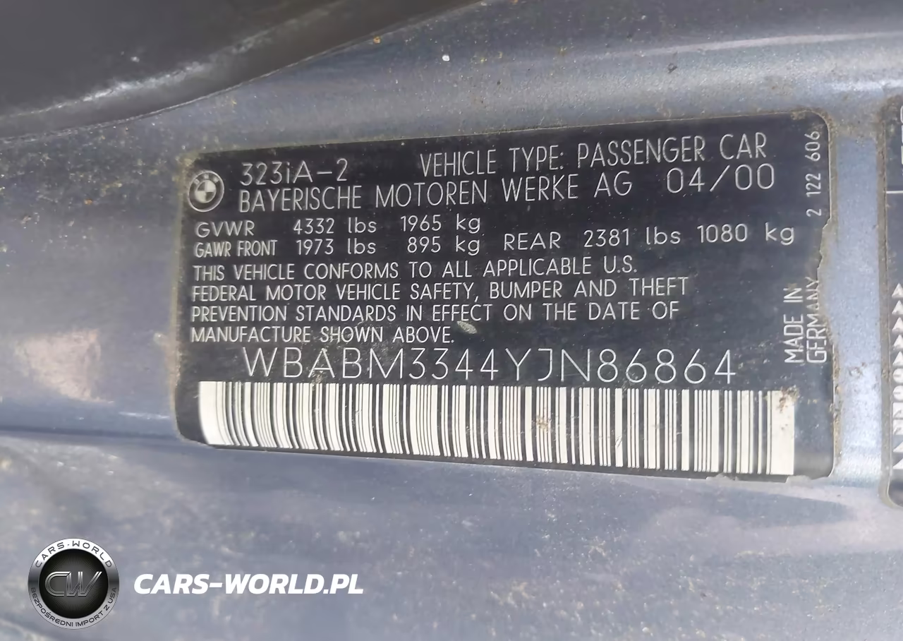 2000 BMW 323Ci VIN:WBABM3344YJN86864 - 9