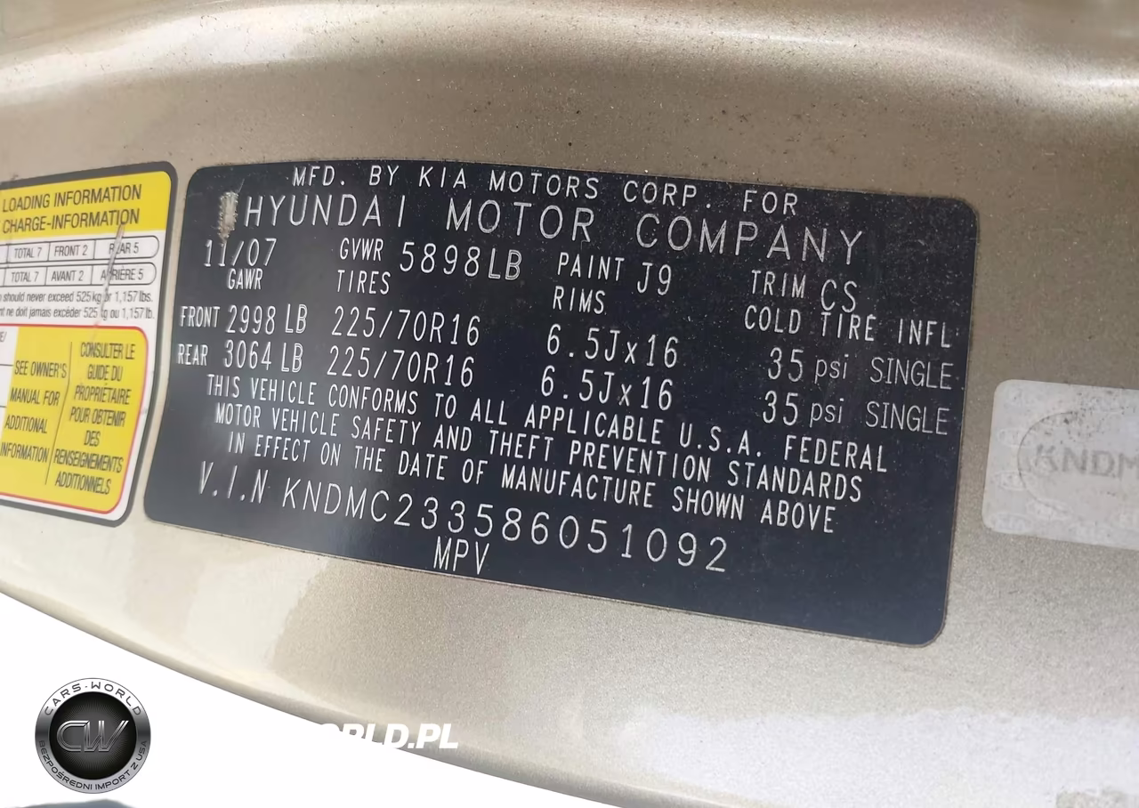 2008 Hyundai Entourage Gls-Limited VIN:KNDMC233586051092 - 9
