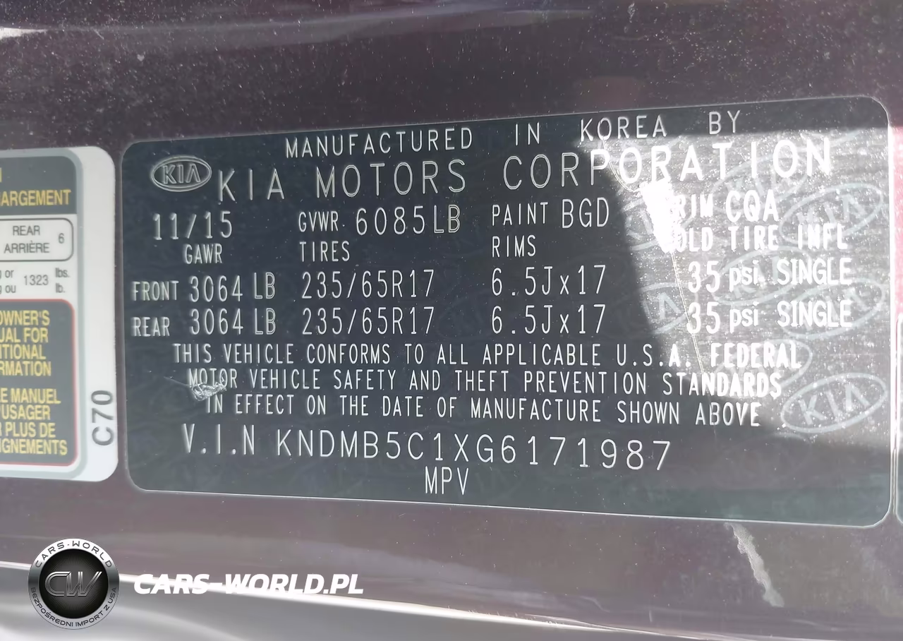 2016 Kia Sedona Lx VIN:KNDMB5C1XG6171987 - 9