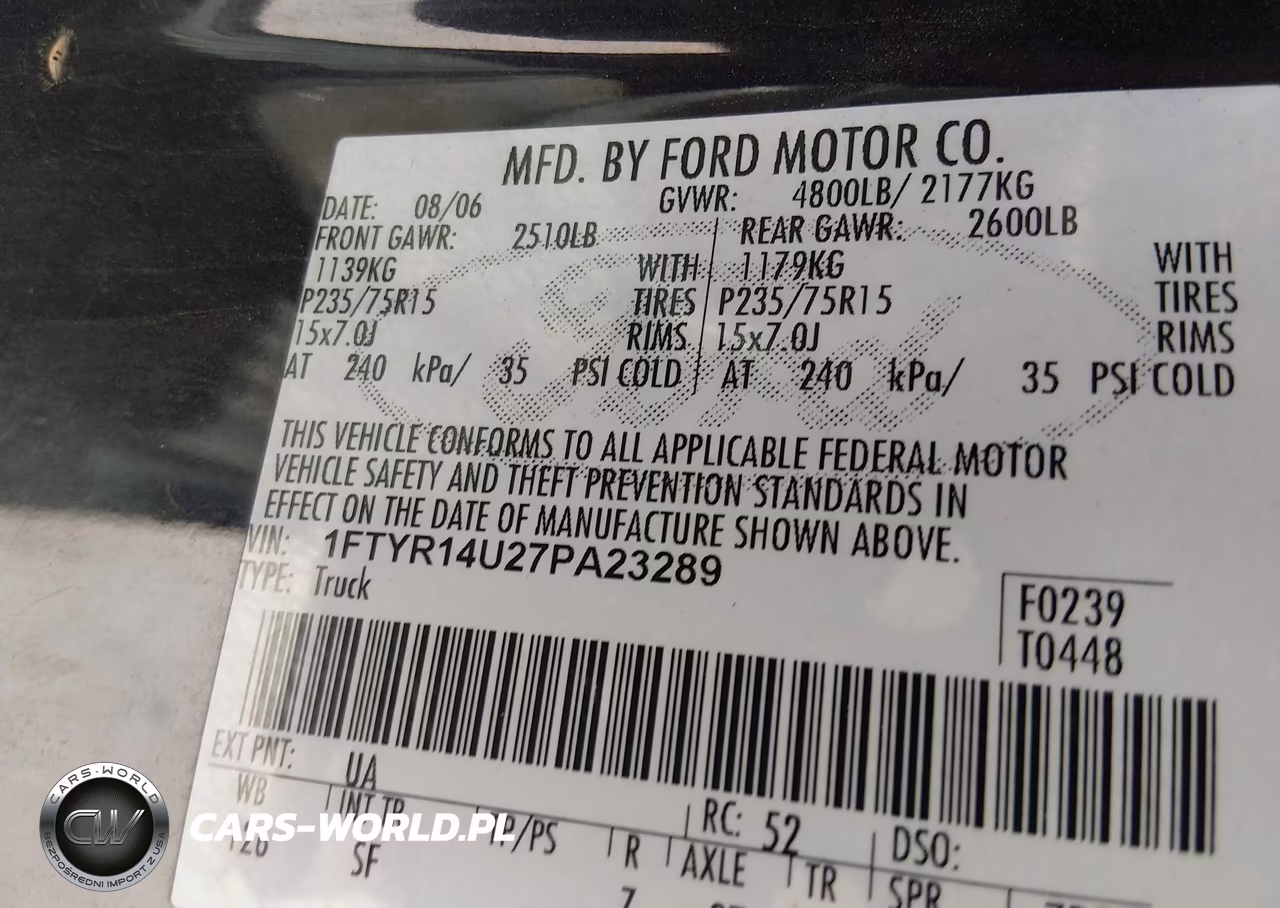 2007 Ford Ranger Sport-Stx-Xl-Xlt VIN:1FTYR14U27PA23289 - 9