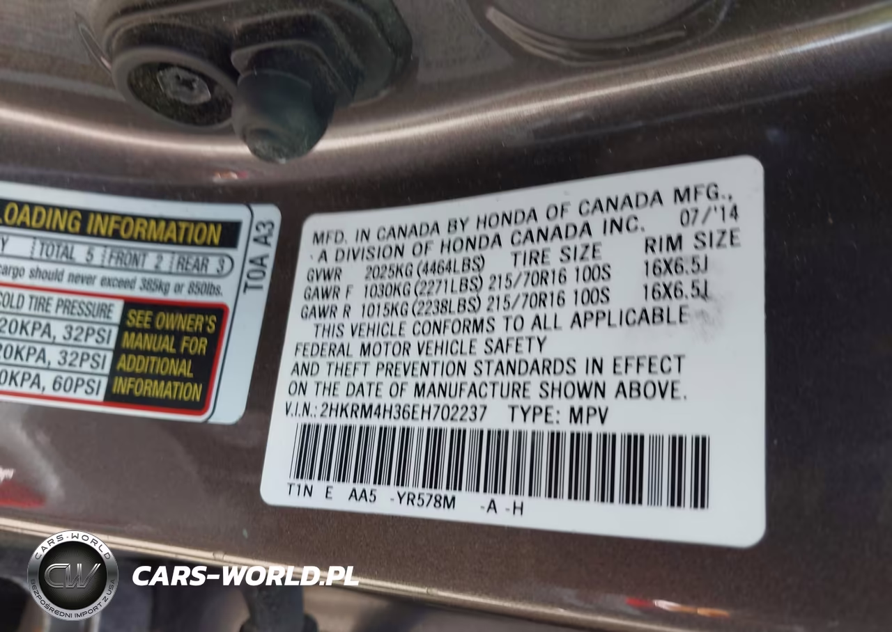 2014 Honda Cr-V Lx VIN:2HKRM4H36EH702237 - 8
