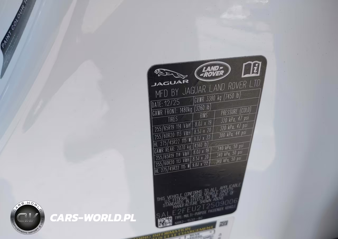 2026 Land Rover Defender P400 X-Dynamic Se VIN:SALE2FEU2T2509006 - 9