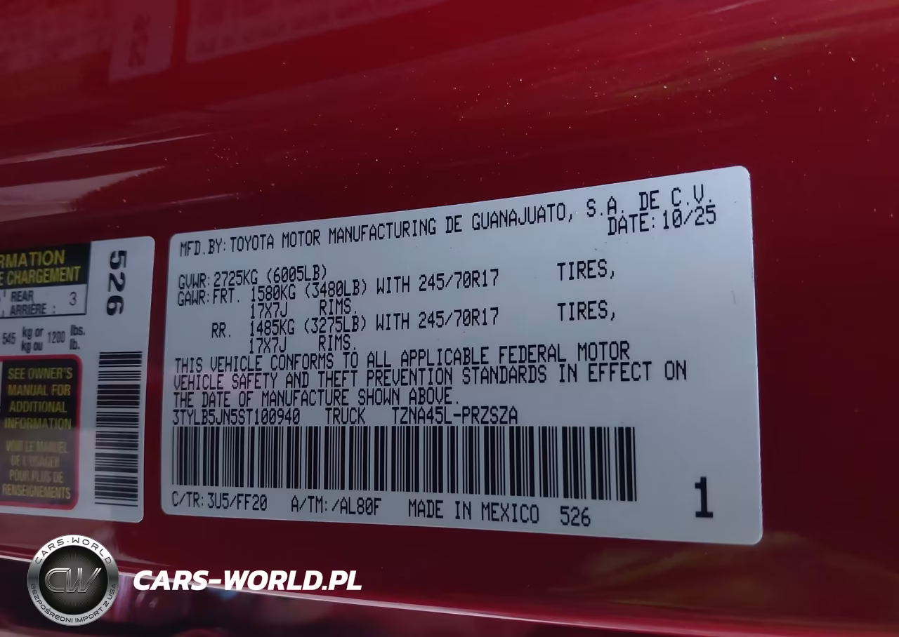 2025 Toyota Tacoma Sr5 VIN:3TYLB5JN5ST100940 - 9
