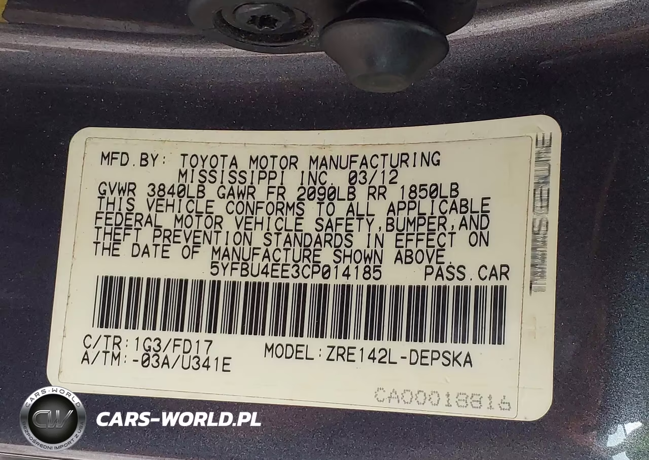 2012 Toyota Corolla S VIN:5YFBU4EE3CP014185 - 9