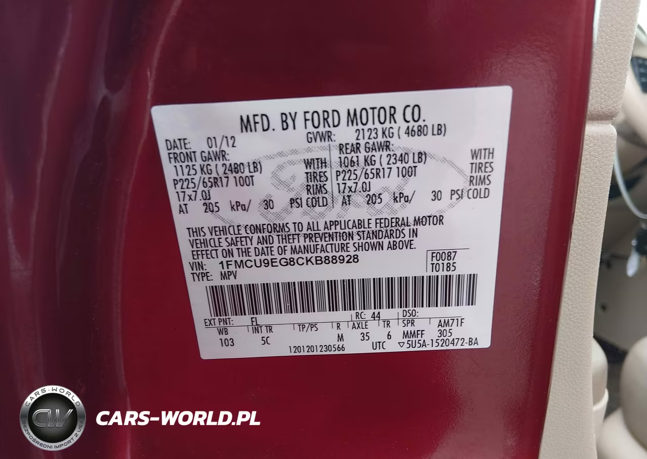 2012 Ford Escape Limited VIN:1FMCU9EG8CKB88928 - 9