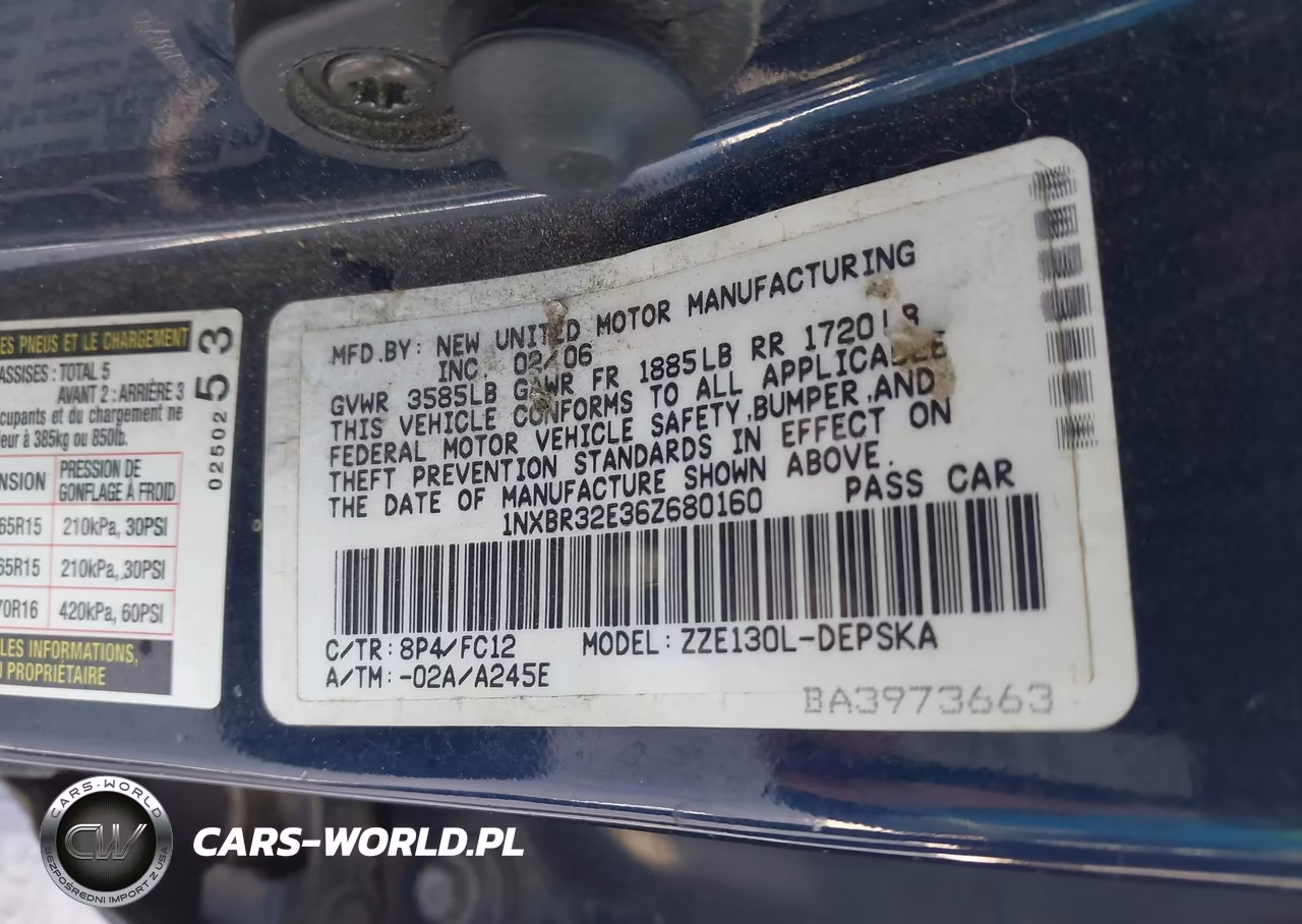 2006 Toyota Corolla S VIN:1NXBR32E36Z680160 - 9