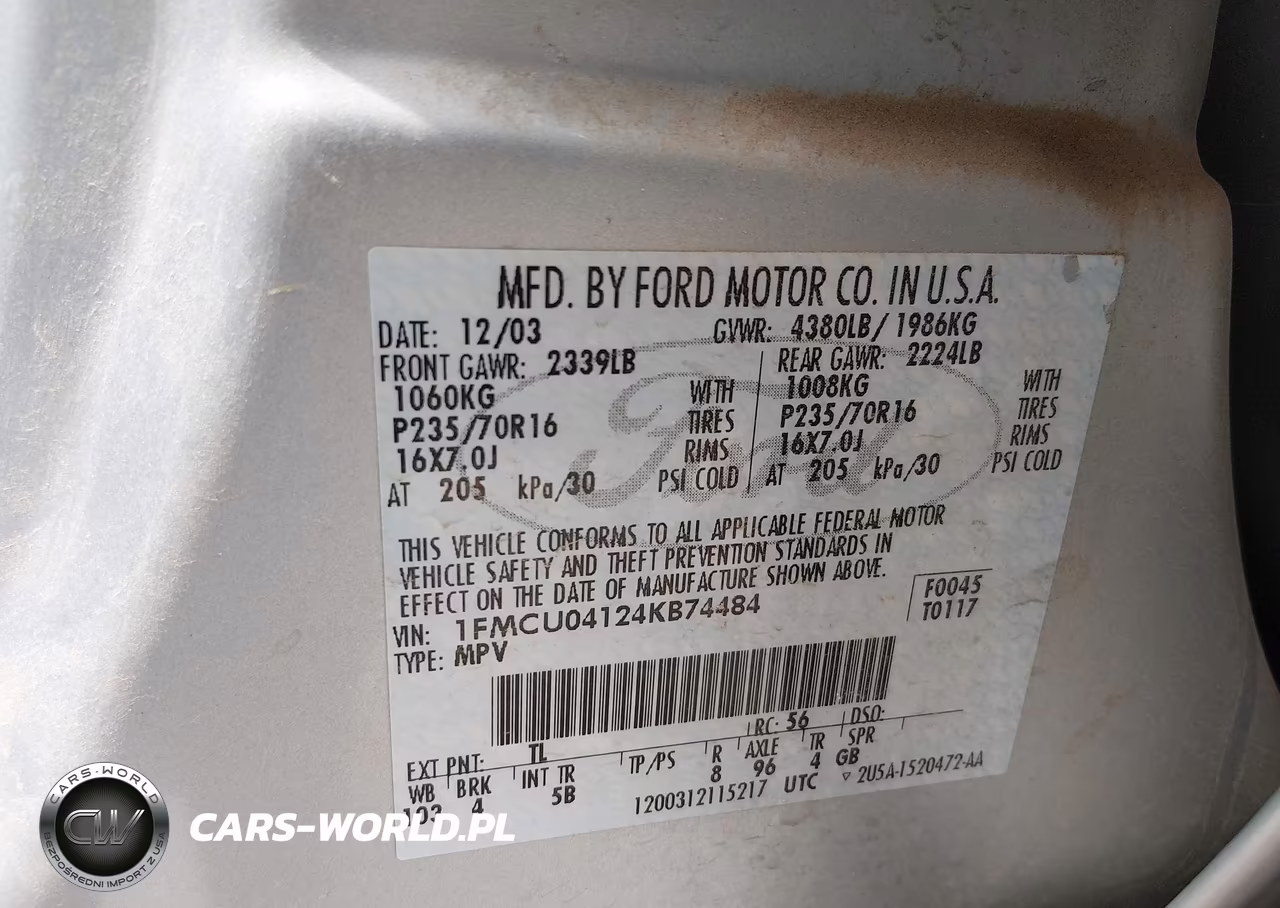 2004 Ford Escape Limited VIN:1FMCU04124KB74484 - 9