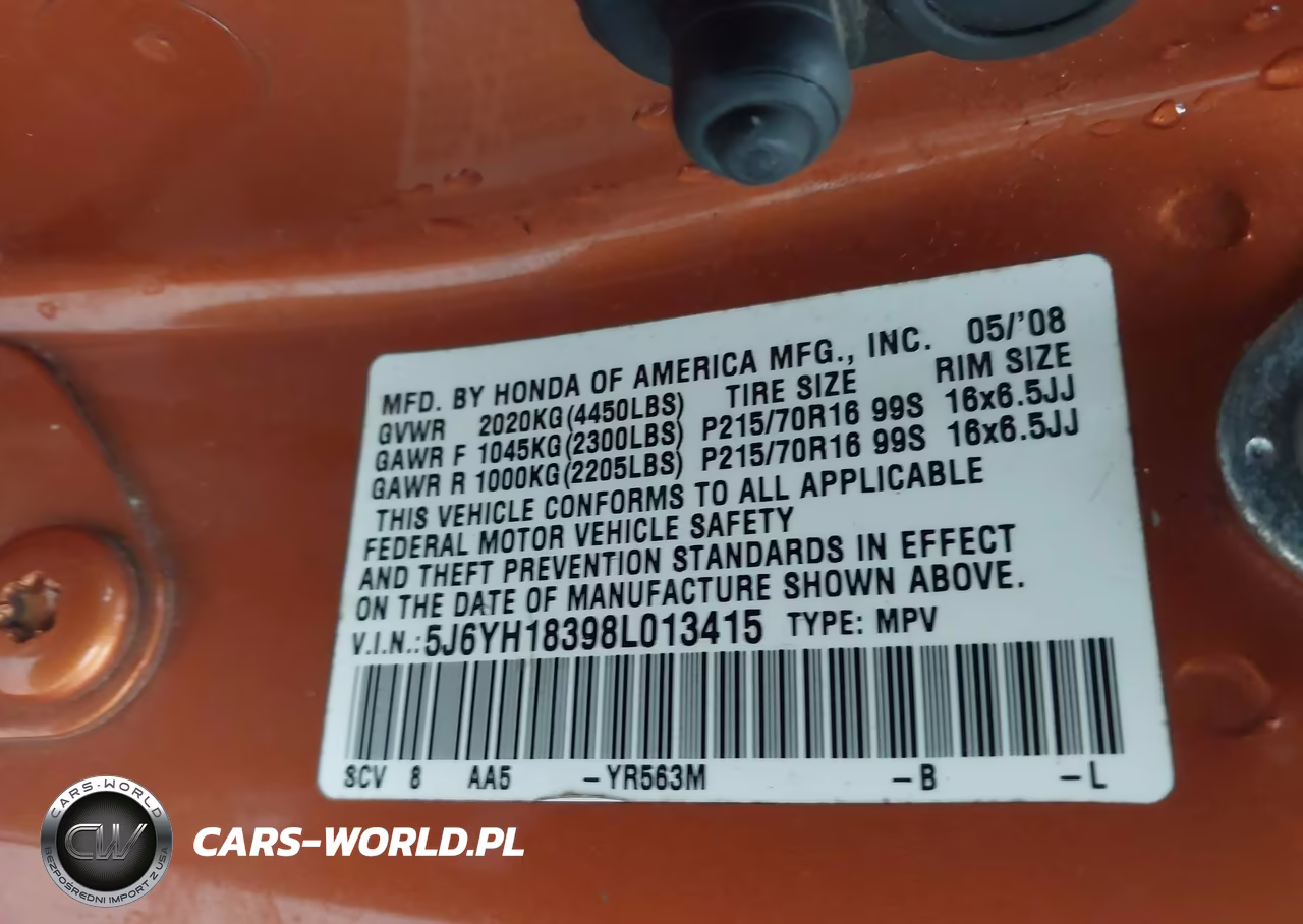 2008 Honda Element Lx VIN:5J6YH18398L013415 - 9