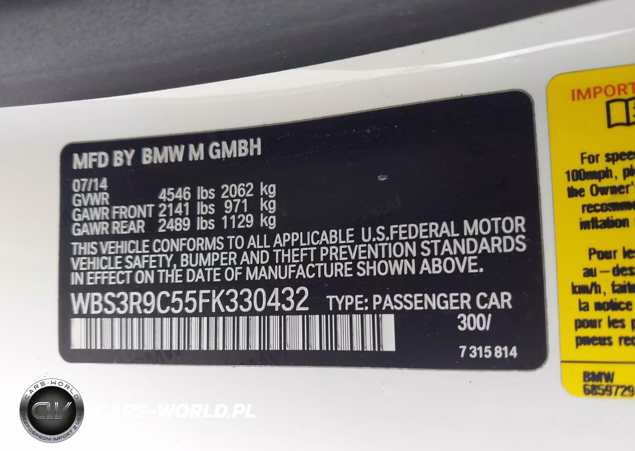 2015 BMW M4 VIN:WBS3R9C55FK330432 - 9