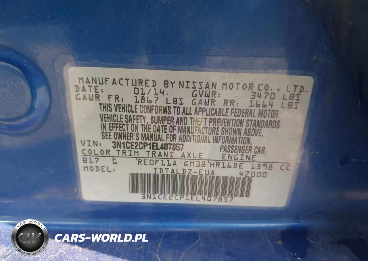 2014 Nissan Versa Note S (Sr)-S Plus-Sv VIN:3N1CE2CP1EL407857 - 9
