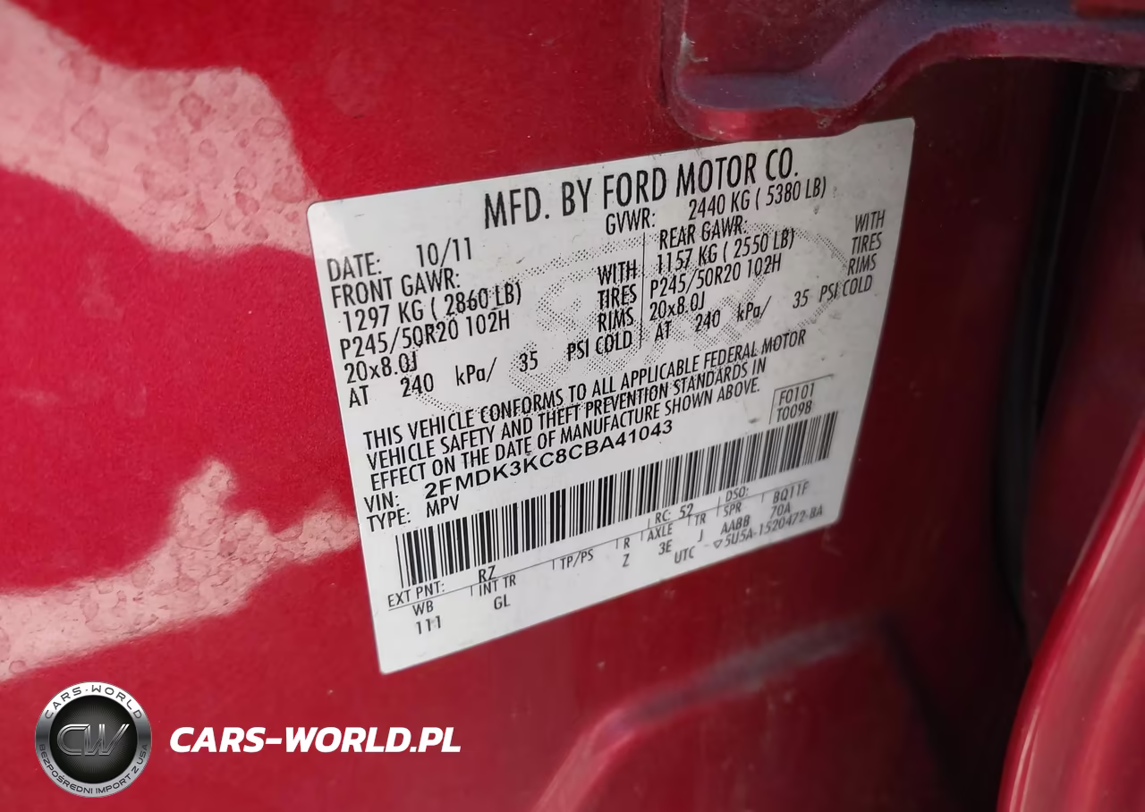 2012 Ford Edge Limited VIN:2FMDK3KC8CBA41043 - 9