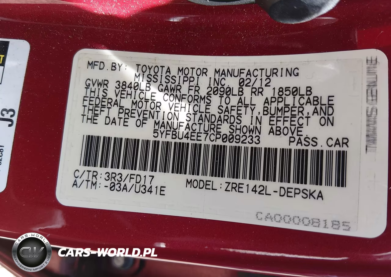 2012 Toyota Corolla S VIN:5YFBU4EE7CP009233 - 9