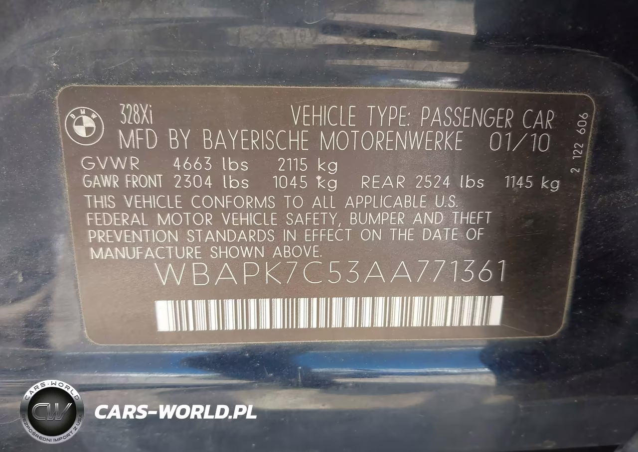 2010 BMW 328I xDrive VIN:WBAPK7C53AA771361 - 9