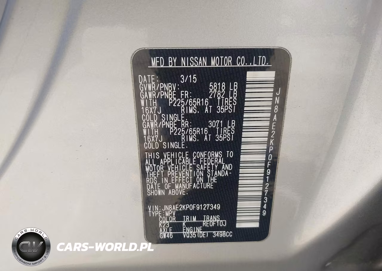 2015 Nissan Quest Platinum-S-Sl-Sv VIN:JN8AE2KP0F9127349 - 9