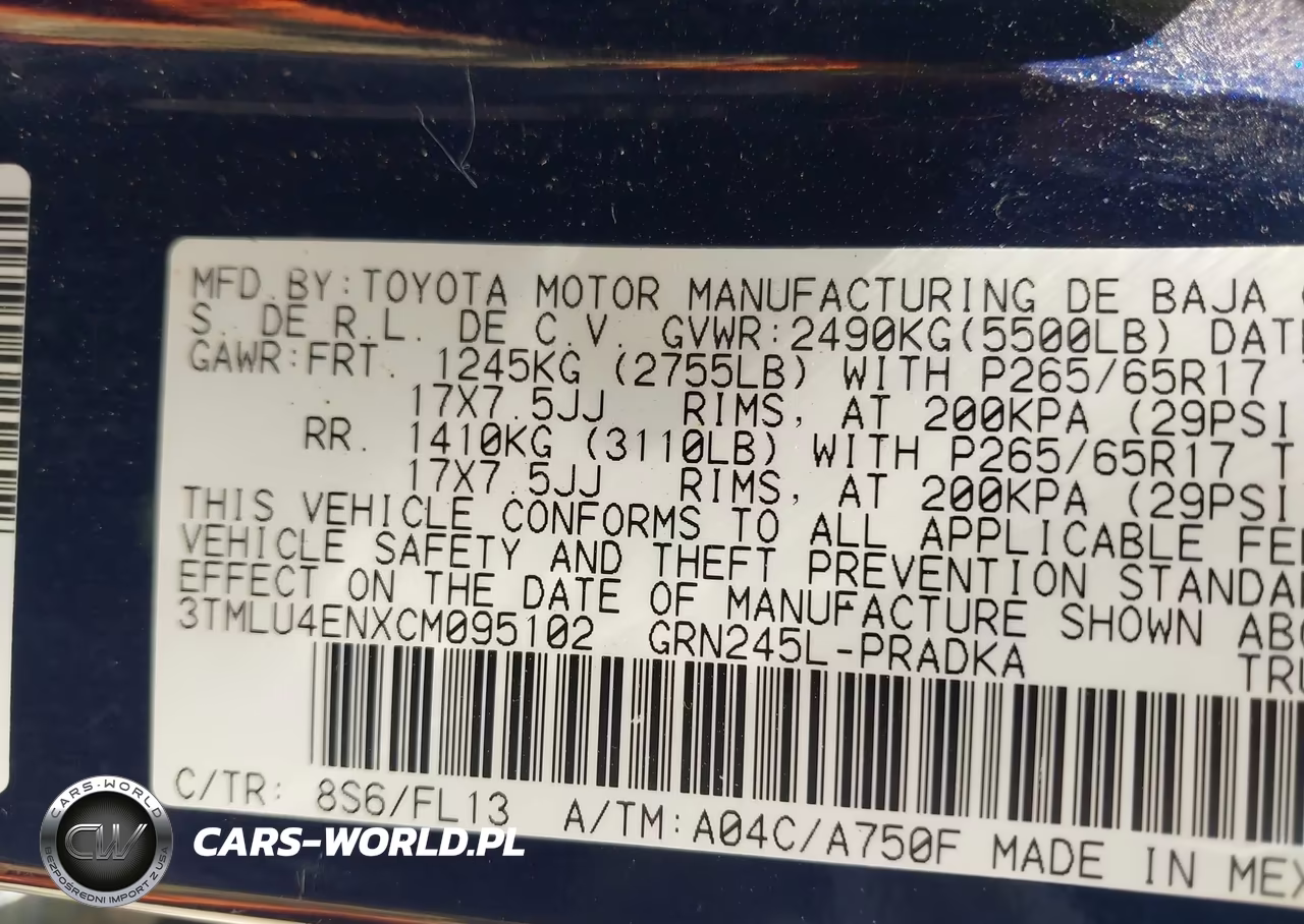 2012 Toyota Tacoma Base V6 VIN:3TMLU4ENXCM095102 - 9